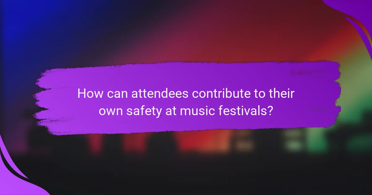 How can attendees contribute to their own safety at music festivals?