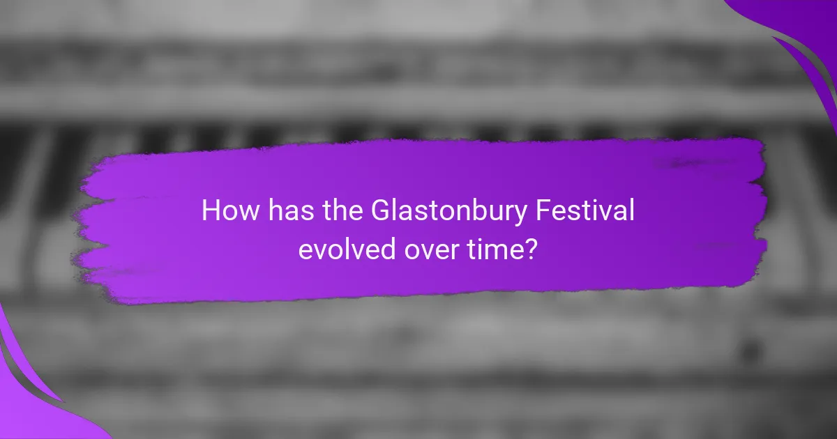 How has the Glastonbury Festival evolved over time?