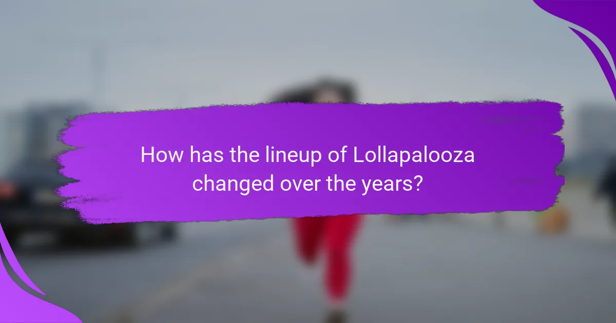 How has the lineup of Lollapalooza changed over the years?