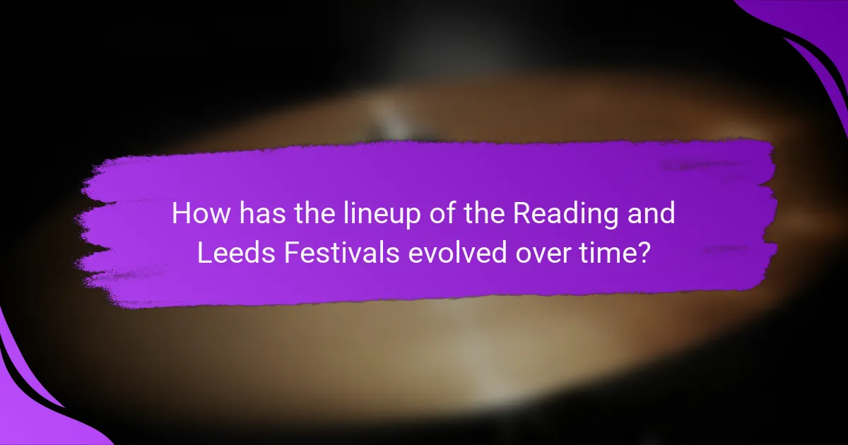 How has the lineup of the Reading and Leeds Festivals evolved over time?