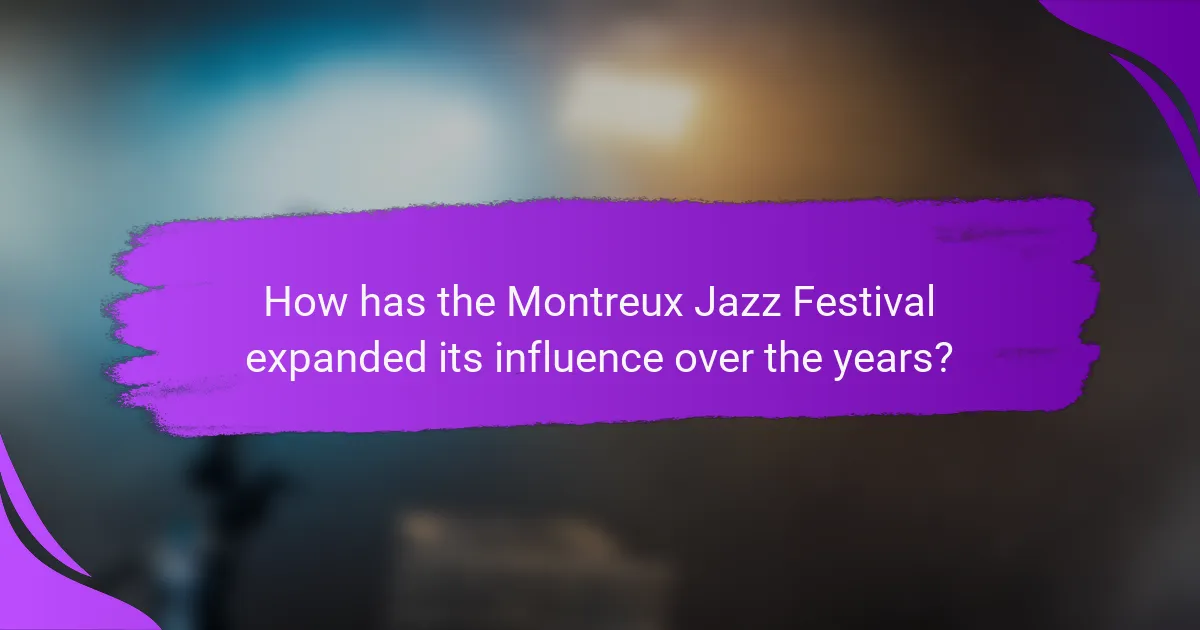 How has the Montreux Jazz Festival expanded its influence over the years?
