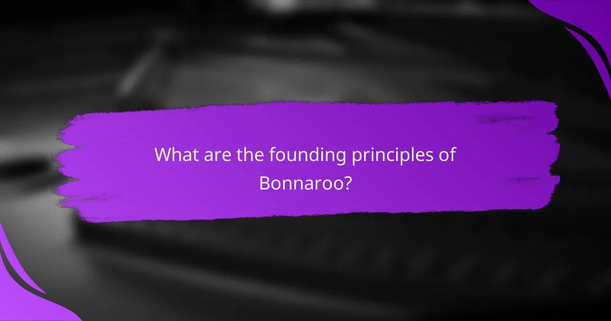 What are the founding principles of Bonnaroo?