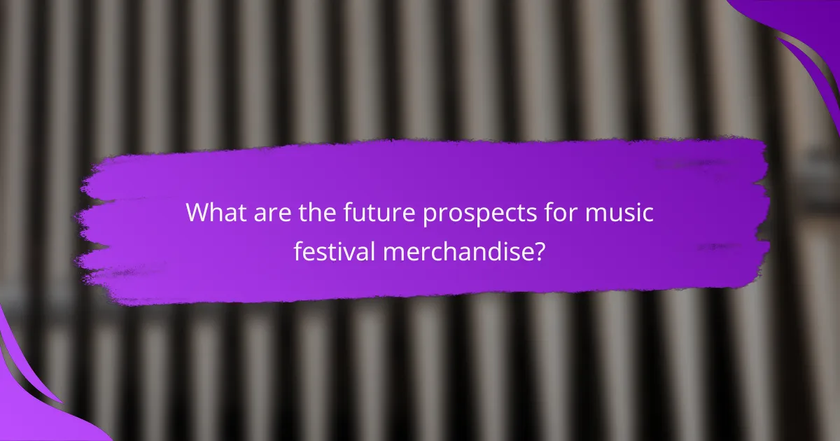 What are the future prospects for music festival merchandise?