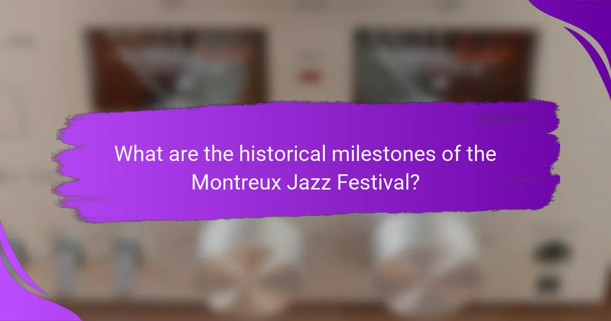 What are the historical milestones of the Montreux Jazz Festival?