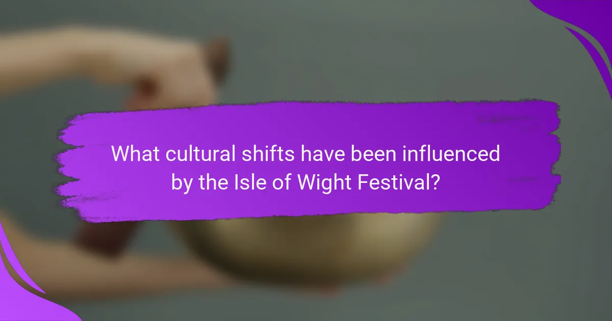 What cultural shifts have been influenced by the Isle of Wight Festival?