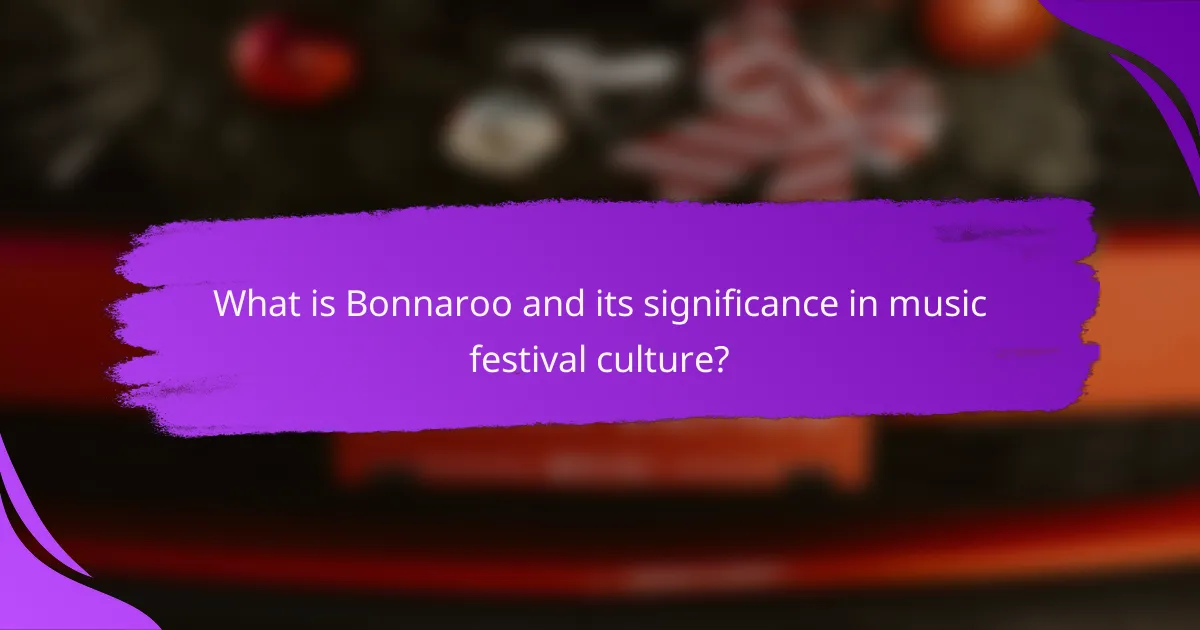 What is Bonnaroo and its significance in music festival culture?