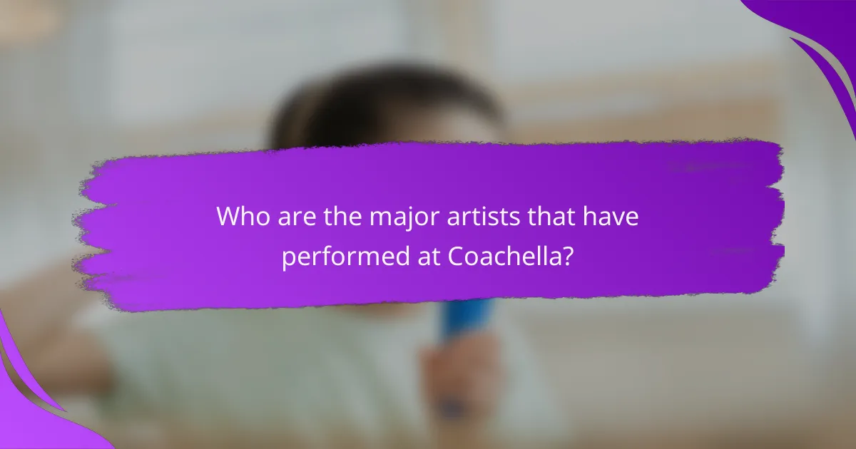 Who are the major artists that have performed at Coachella?